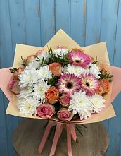 Букет цветов из:  Розы, Герберы и Хризантемы в Невинномысске