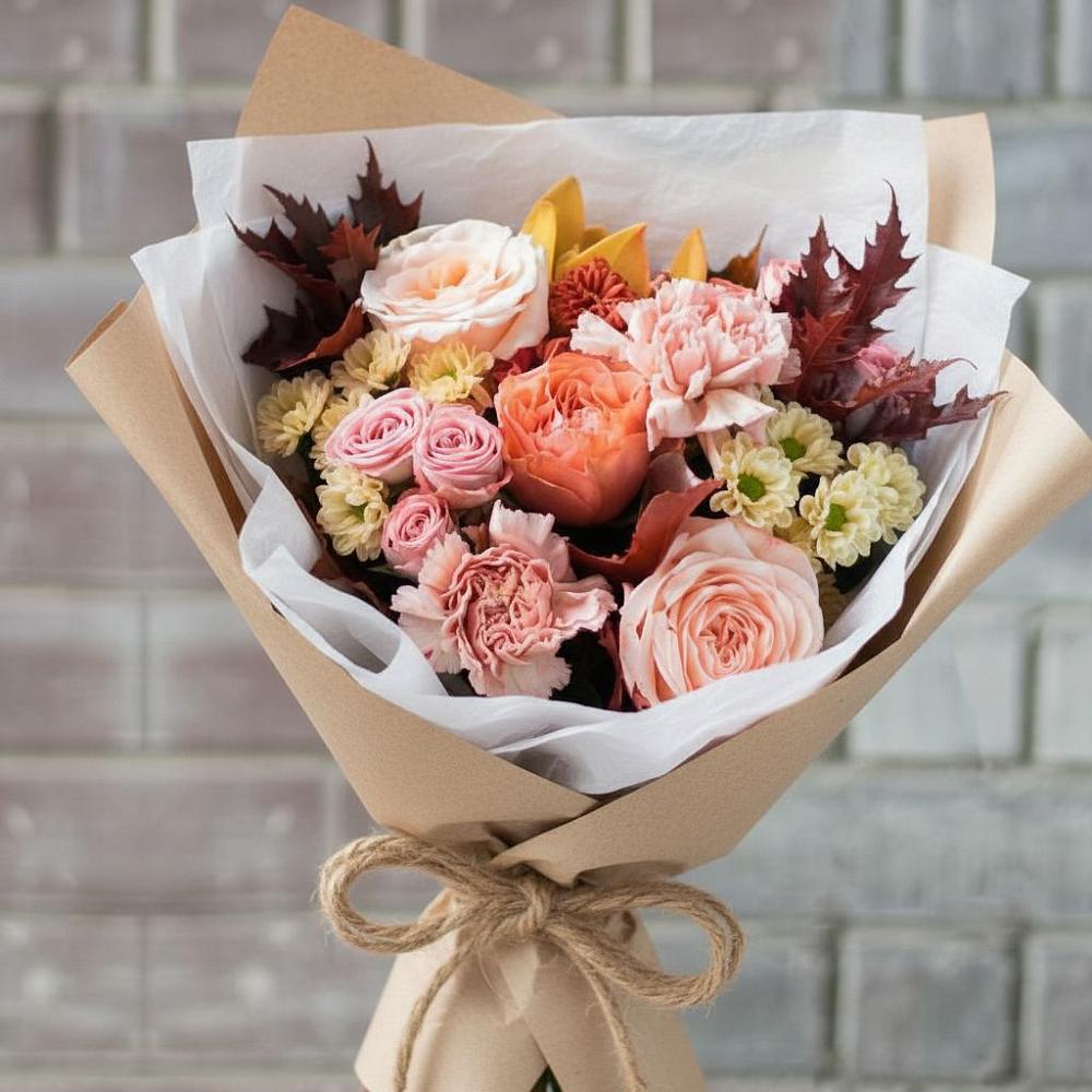 Букет цветов из: Гвоздики, Хризантемы и Розы в Невинномысске