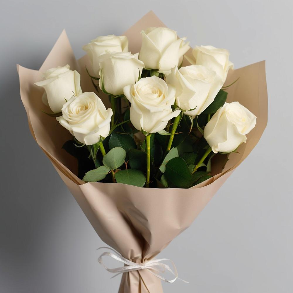 Букет 9 Белых роз Эдлесс Лав в Невинномысске