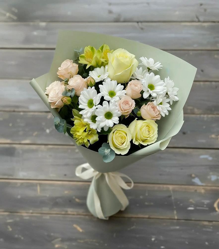 Букет цветов из: Альстромерии, Розы и Хризантемы в Невинномысске