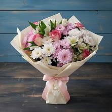 Букет цветов из:  Хризантемы, Альстромерии и Розы в Невинномысске