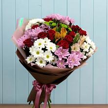 Букет цветов из:  Розы, Хризантемы и Альстромерии в Невинномысске